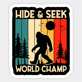 Vintage retro bigfoot hide & seek world champion Sticker